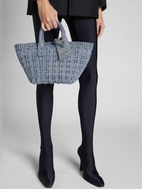 NEW Balenciaga Denim Bistro XS Basket Top Handle Bag